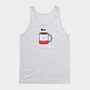 Meh. | Coffee | Charging | Low Battery | Cute Kawaii | Gray Tank Top